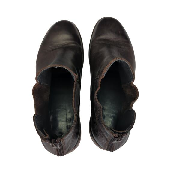 Moma Chelsea Boots Brown Leather Ankle Booties EU 38 Back Zipper - Picture 5 of 7